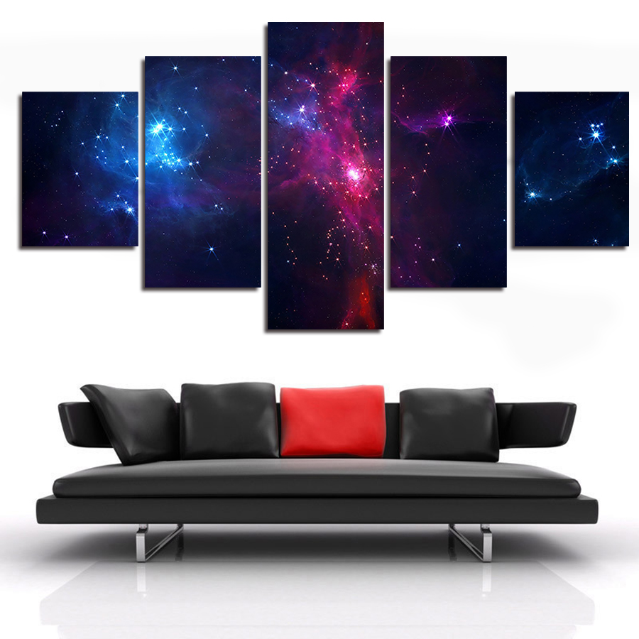 5 set painting galaxy for living room you can see the milky way