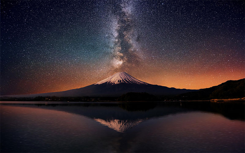 Milky Way over Mount Fiji
